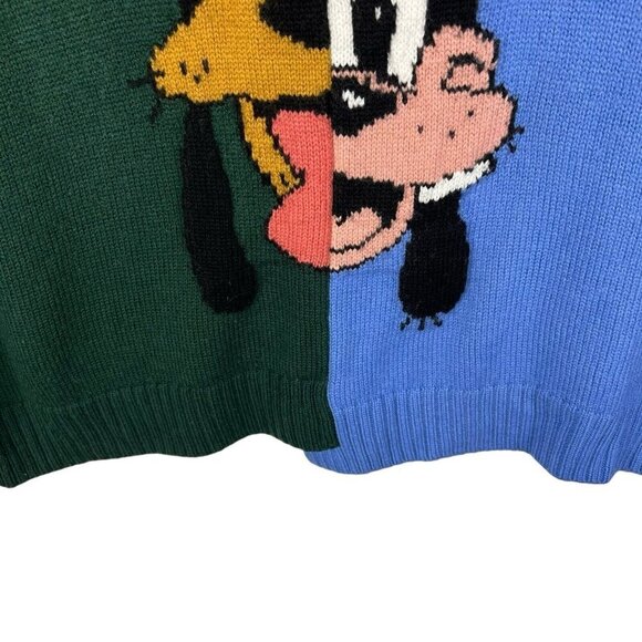 RARE Monse X Disney Pluto & Goofy Asymmetrical Staggered Wool‎ Sweater Women’s M - Picture 4 of 10